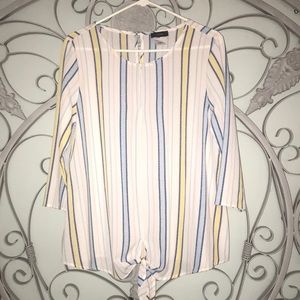 Tie-Front 3/4 sleeve blouse